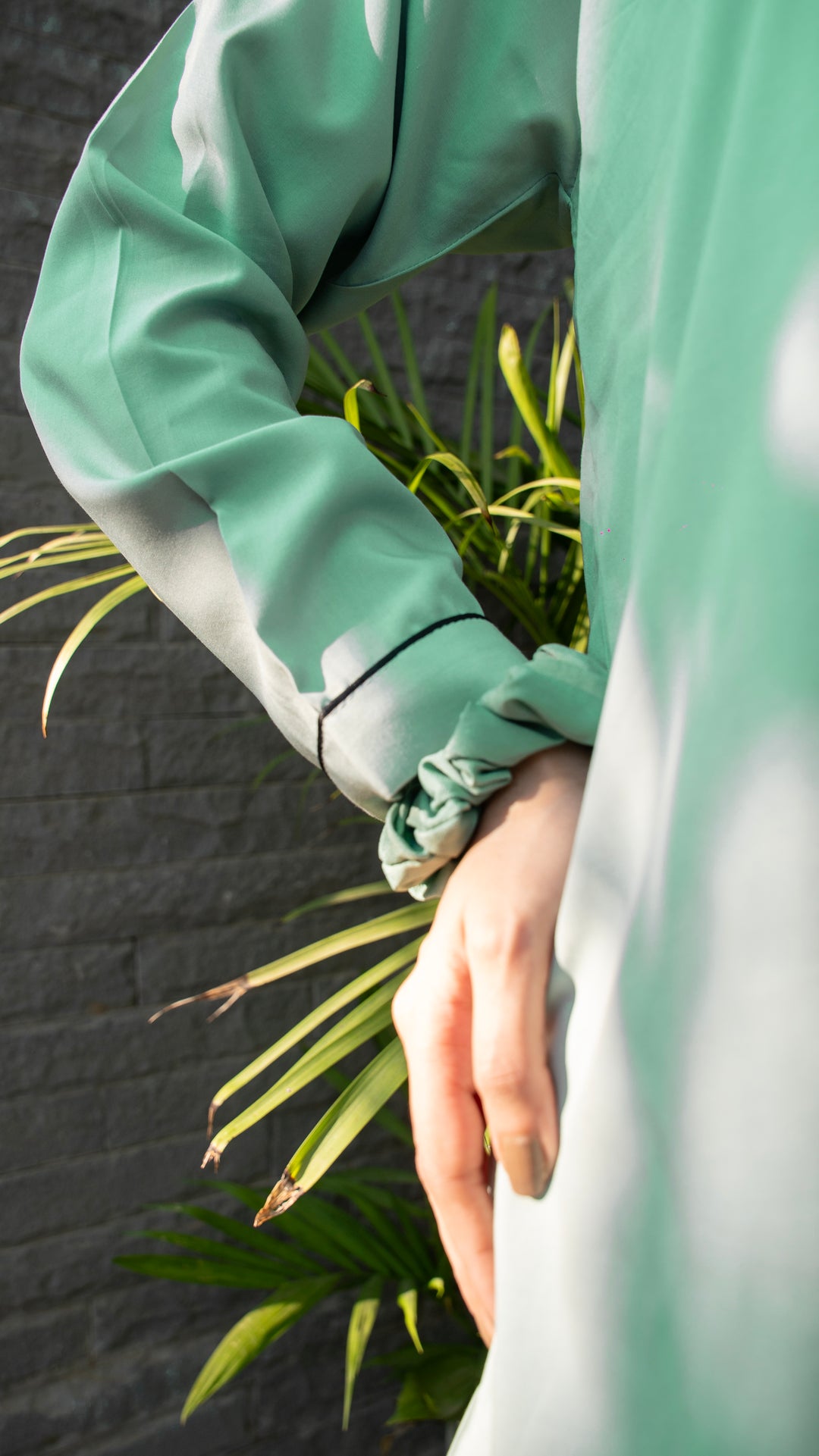 Pastel Green Linen Solid PJ Set