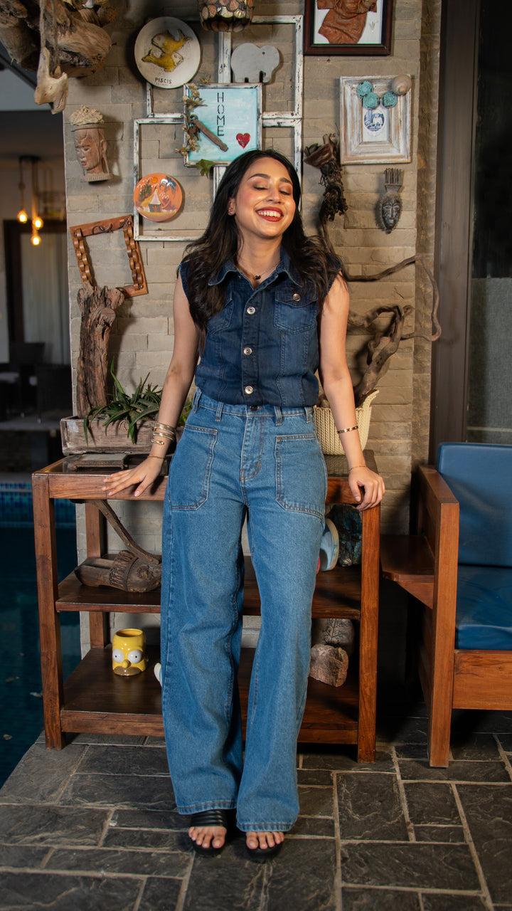 Mid Blue Edge Pocket Jeans