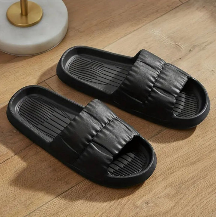 Black Puffy Slides