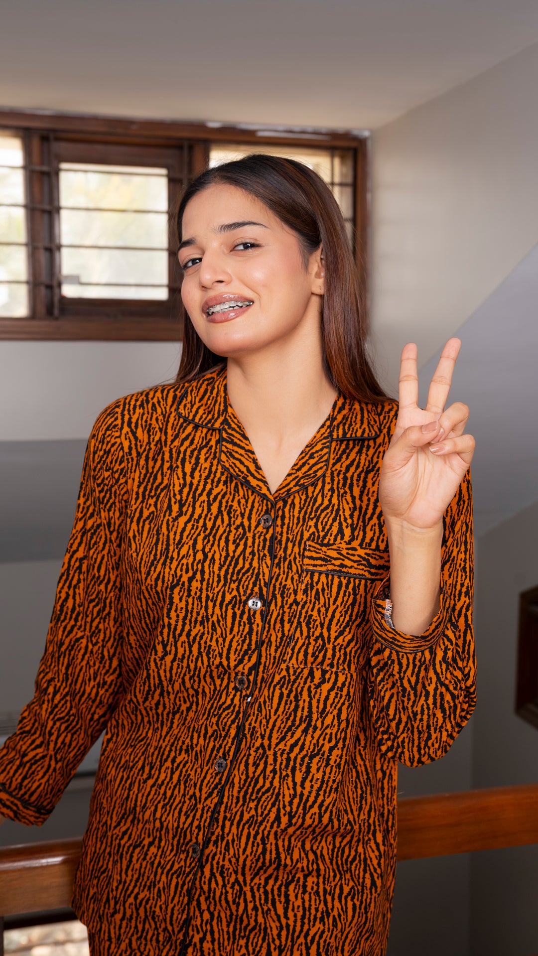 Orange Tiger PJ Set
