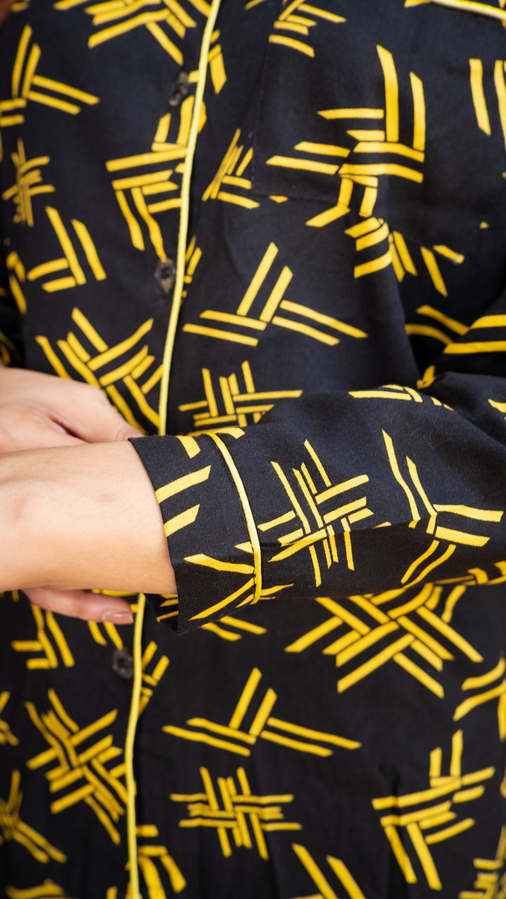 Yellow Lines PJ Set