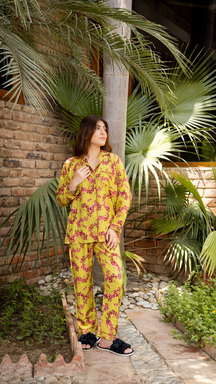 Mustard Floral PJ Set