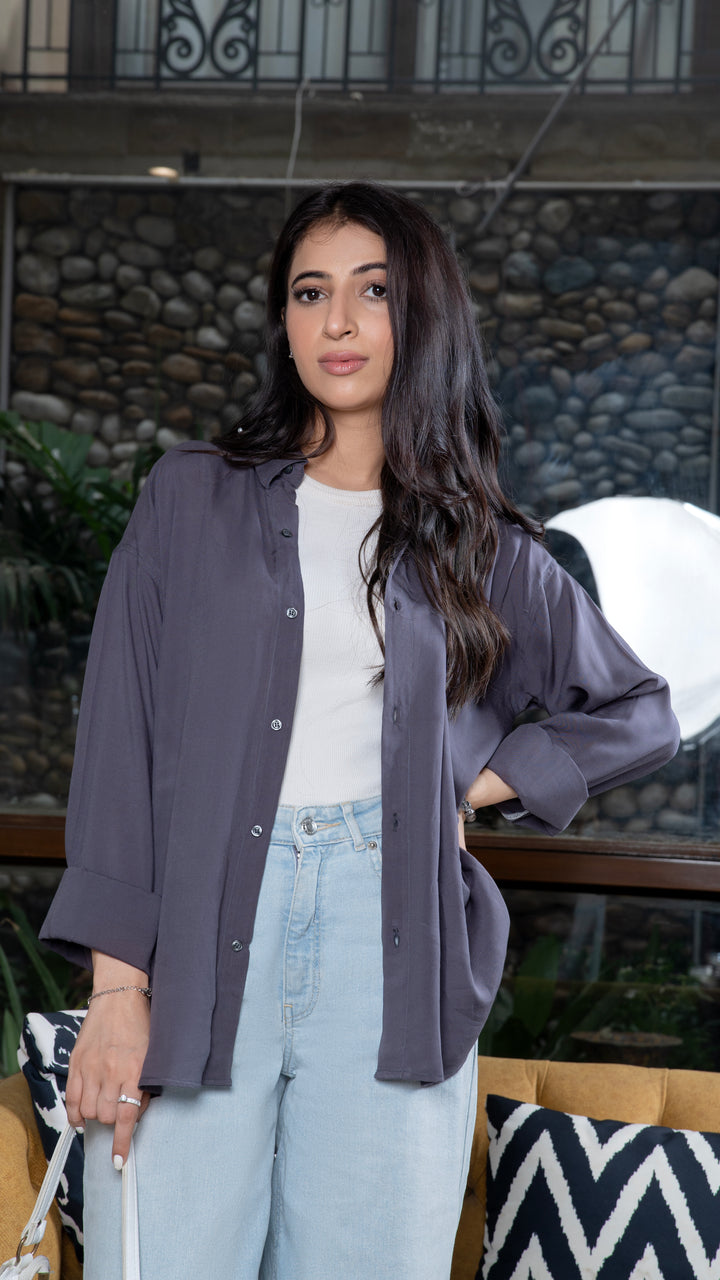 Gray Oversized Shirt
