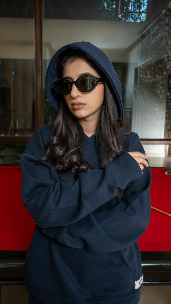 Deep Blue Oversized Hoodie Set