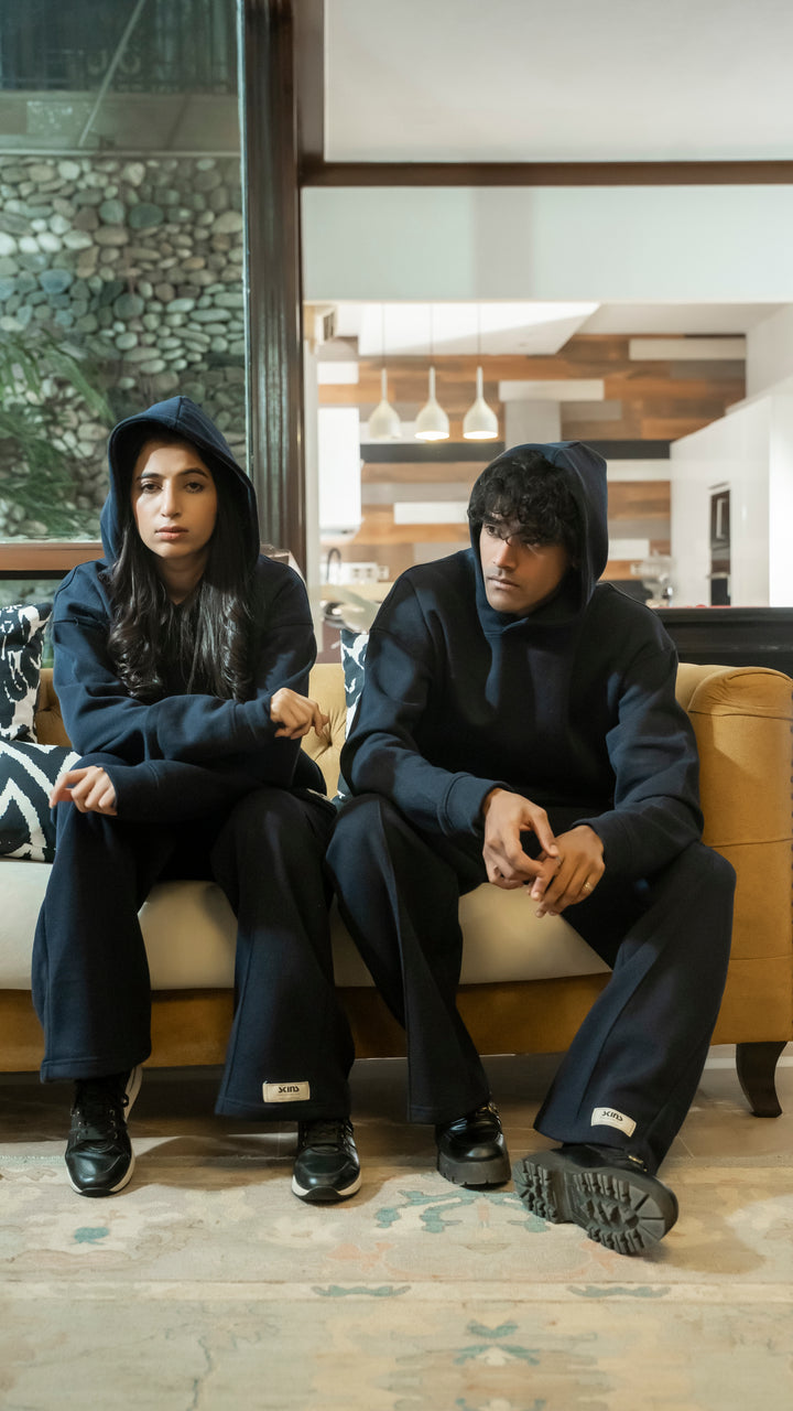 Deep Blue Oversized Hoodie Set