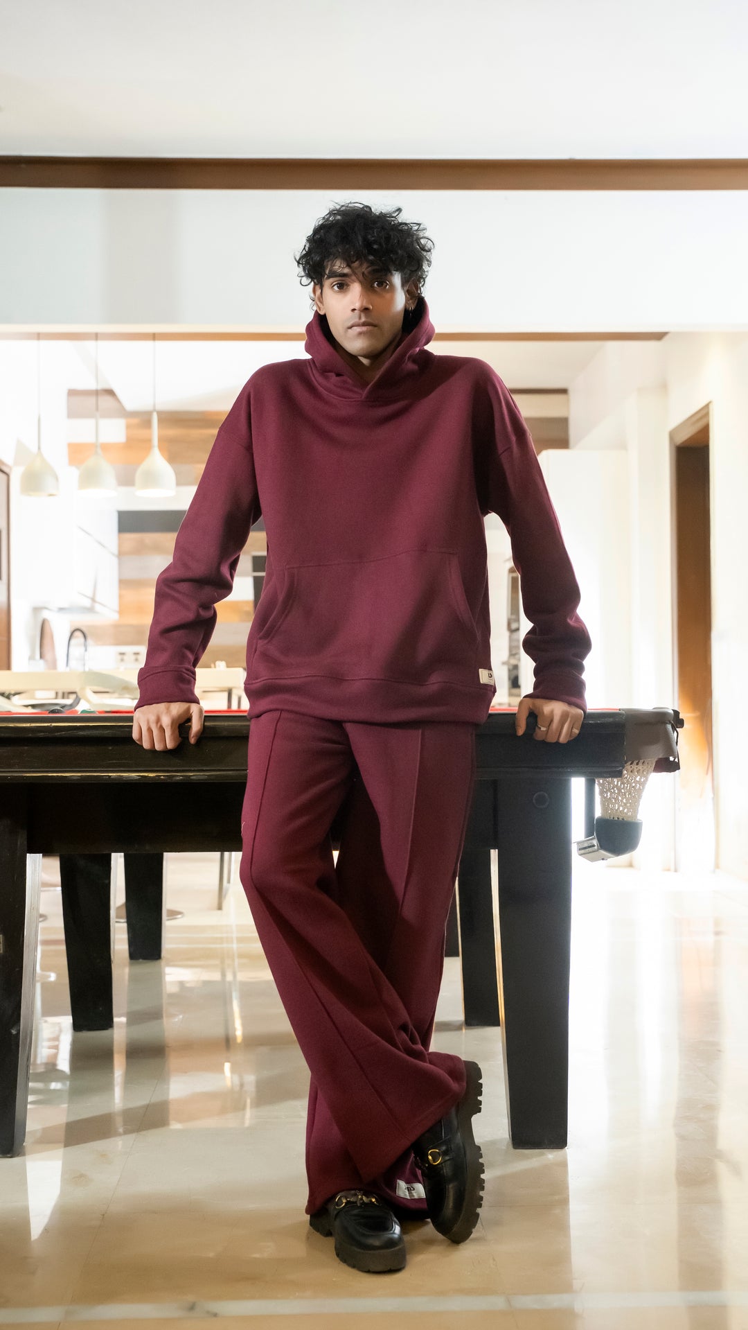 Rich Maroon Oversized Hoodie Set