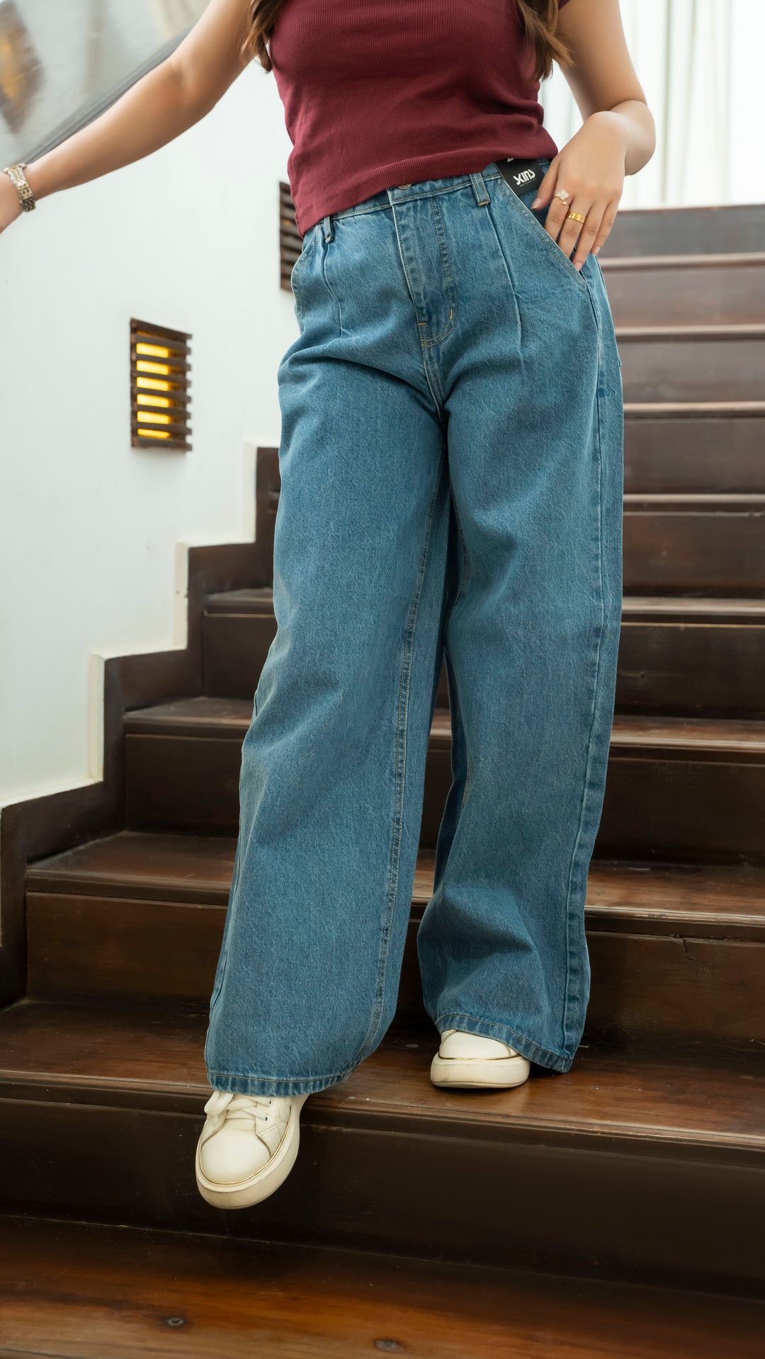 Light Blue Wide Leg Jeans