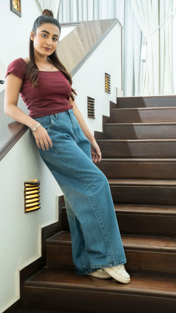 Light Blue Wide Leg Jeans