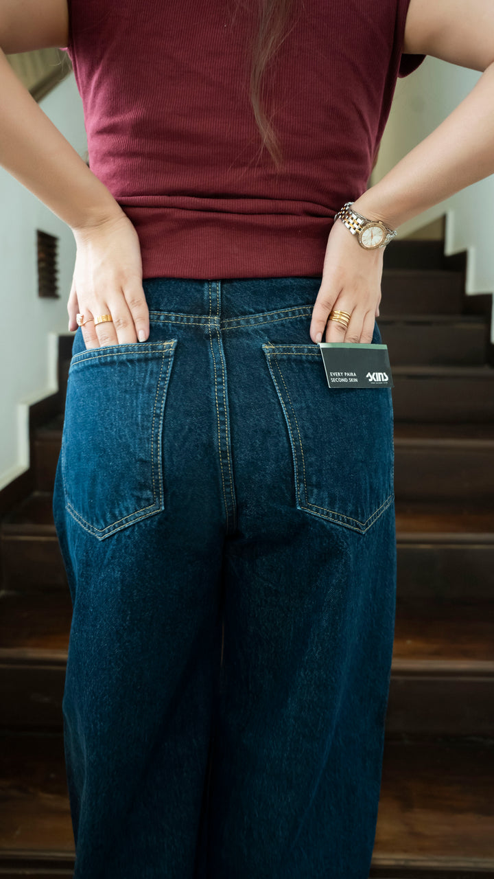 Blue Wide Leg Jeans