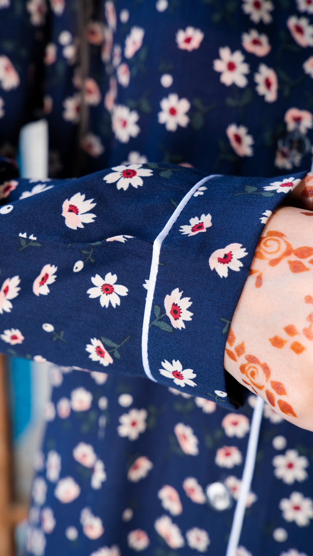 Dark Blue Tulips PJ Set