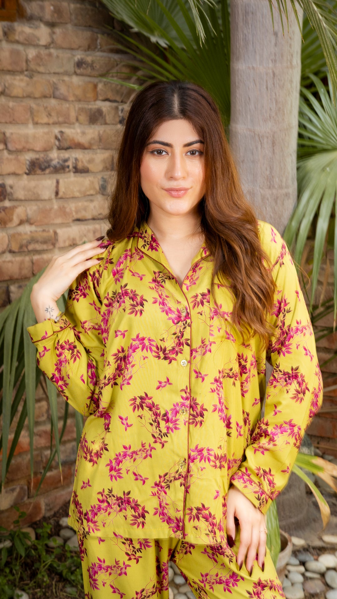 Mustard Floral PJ Set