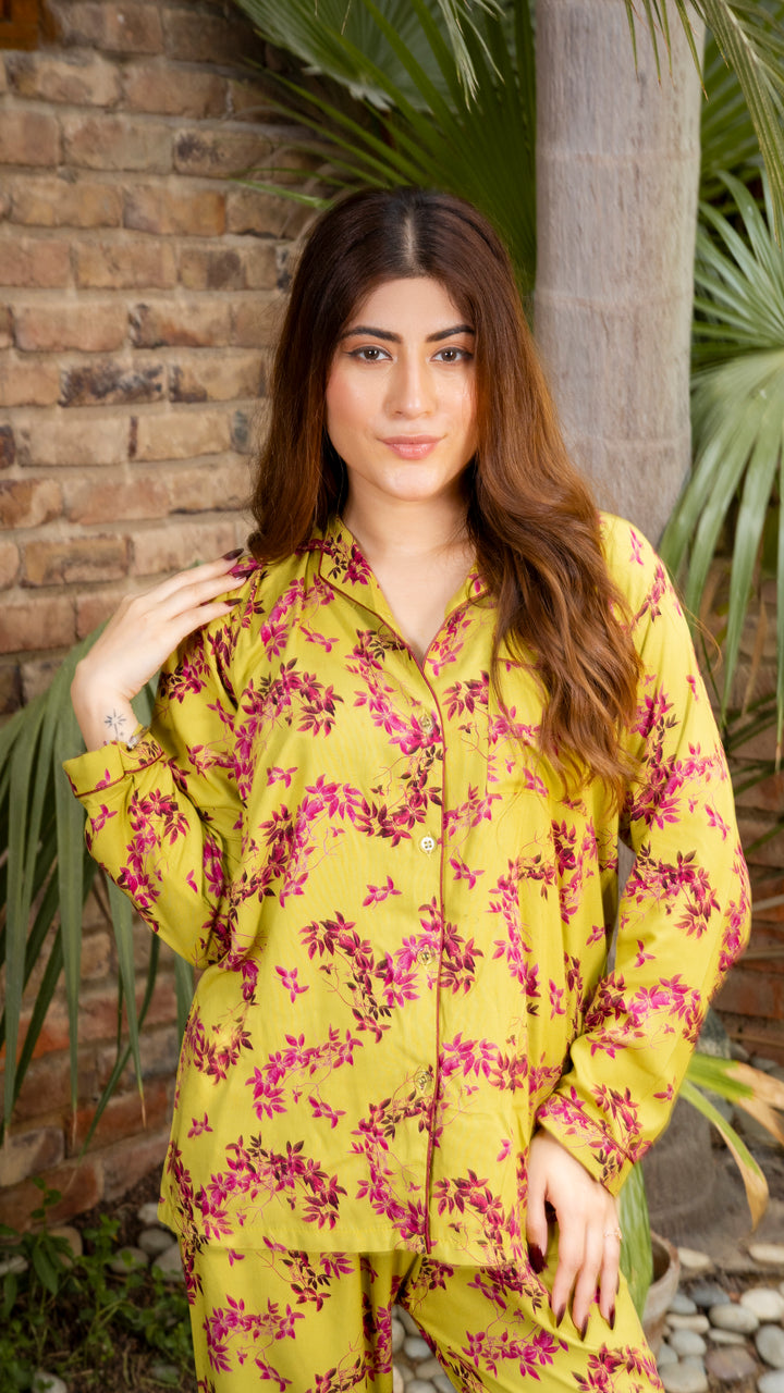 Mustard Floral PJ Set