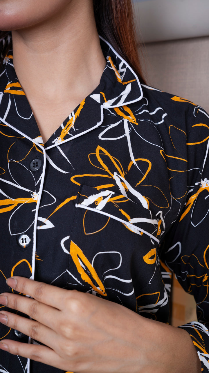 White & Yellow Flower PJ Set
