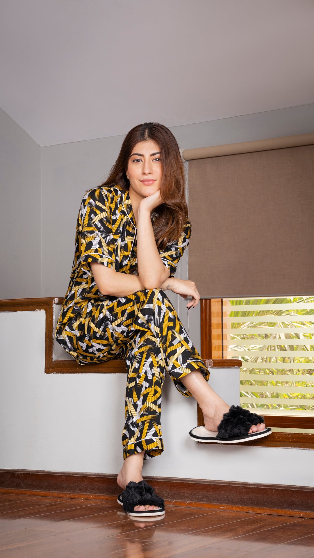 Golden Ribbons Half Sleeves PJ Set