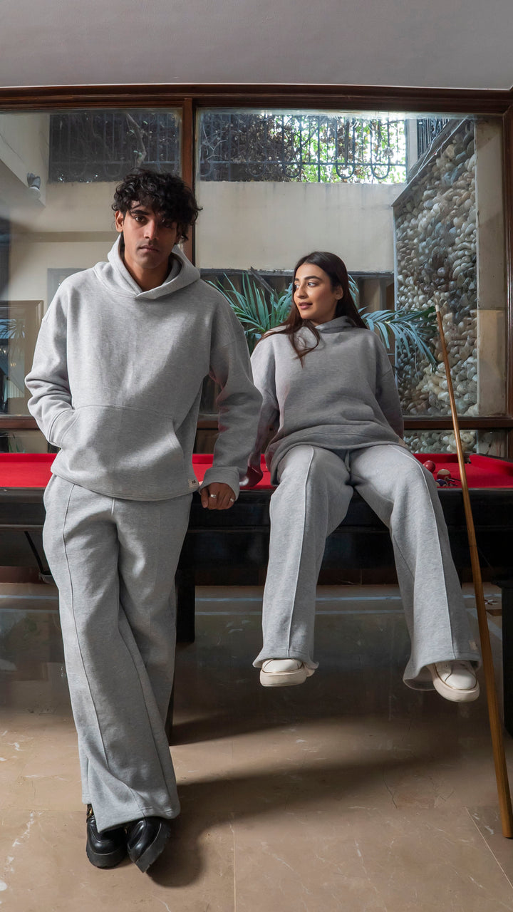 Stone Gray Oversized Hoodie Set