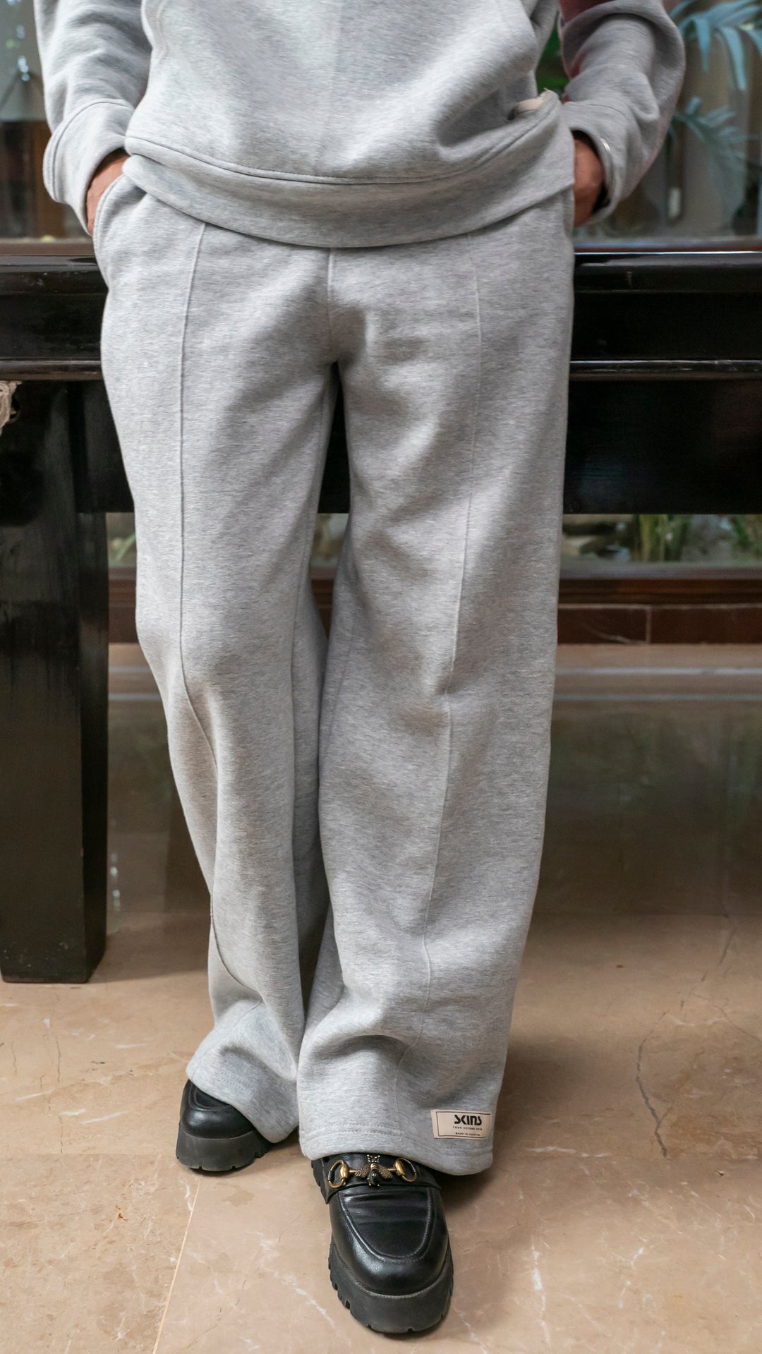 Stone Gray Oversized Hoodie Set