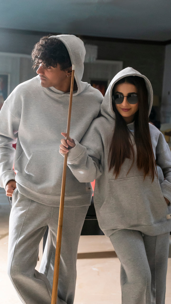 Stone Gray Oversized Hoodie Set