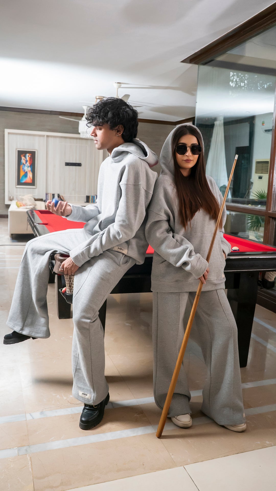 Stone Gray Oversized Hoodie Set