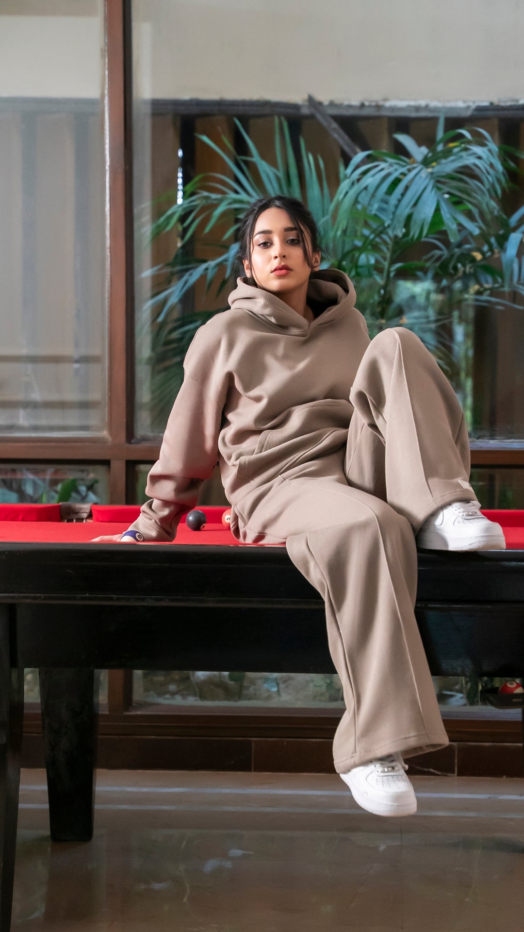 Coffee Brown Oversized Hoodie Set