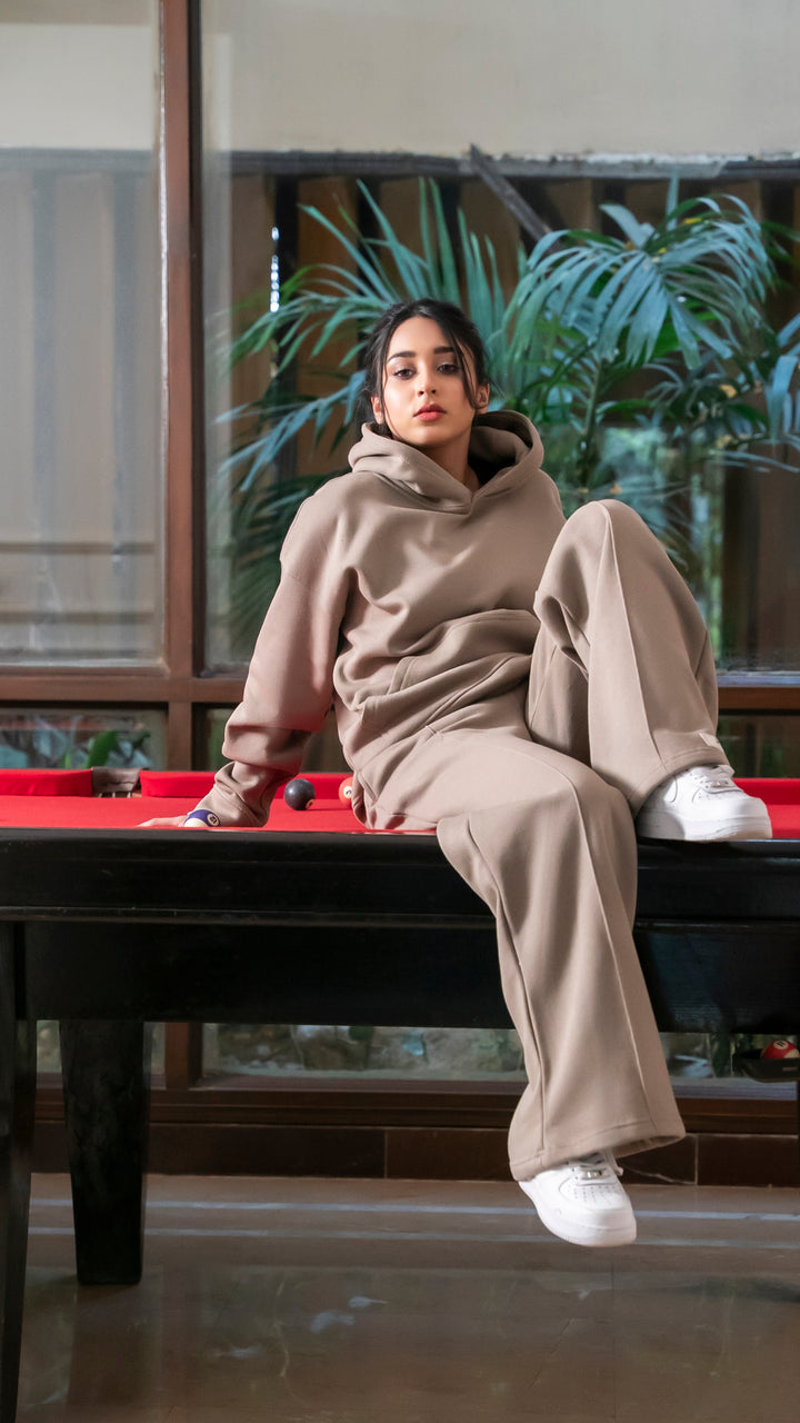 Coffee Brown Oversized Hoodie Set