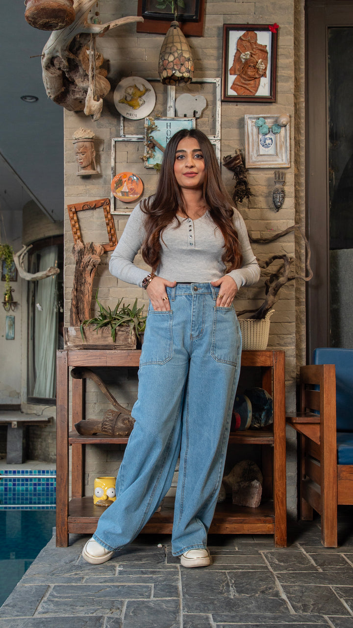 Light Blue Edge Pocket Jeans