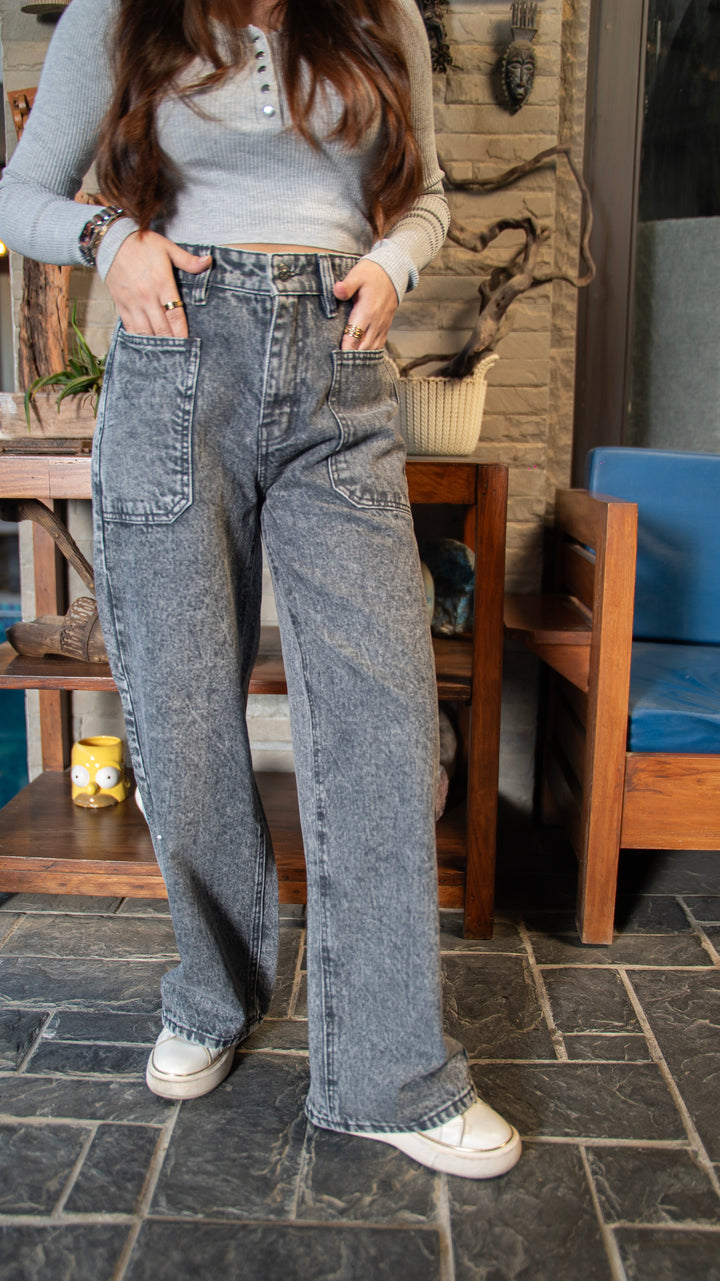Ash Gray Edge Pocket Jeans