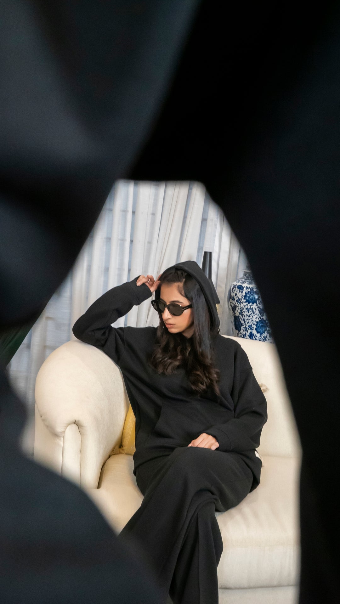 Jet Black Oversized Hoodie Set