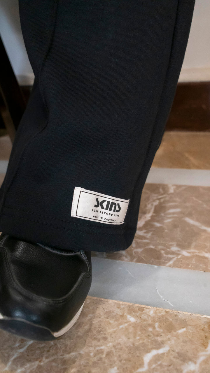 Jet Black Oversized Hoodie Set