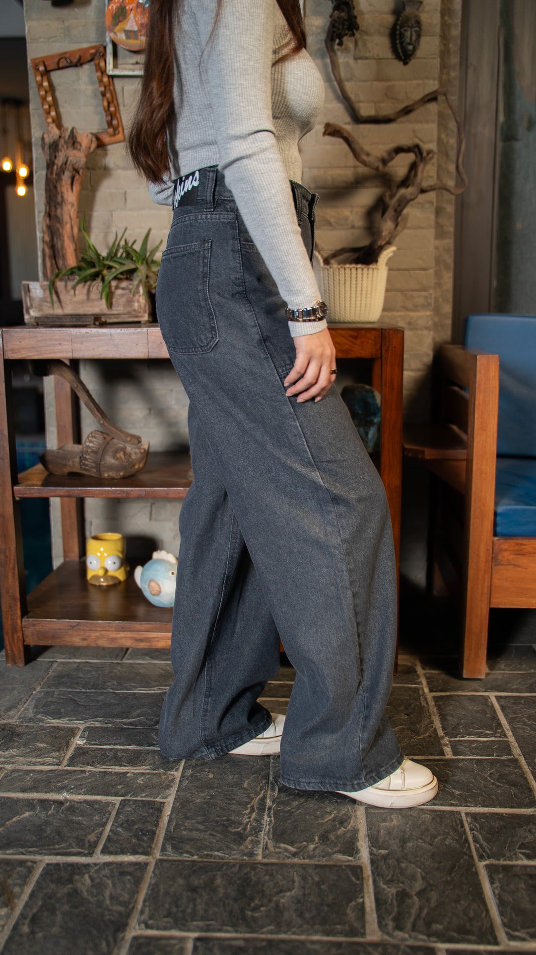 Charcoal Gray Edge Pocket Jeans