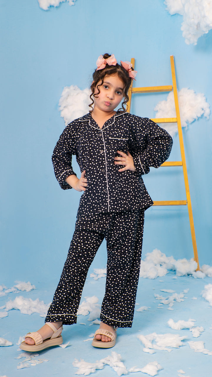 Midnight Hearts Kids PJ Set