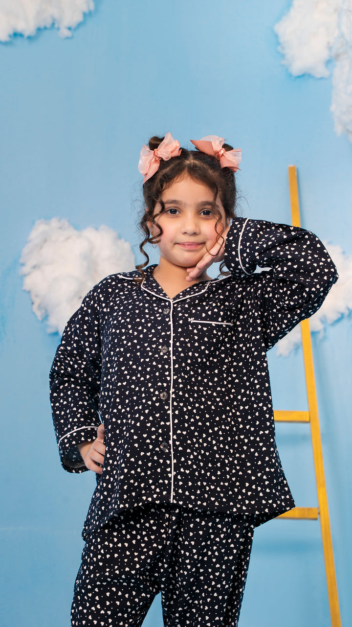 Midnight Hearts Kids PJ Set