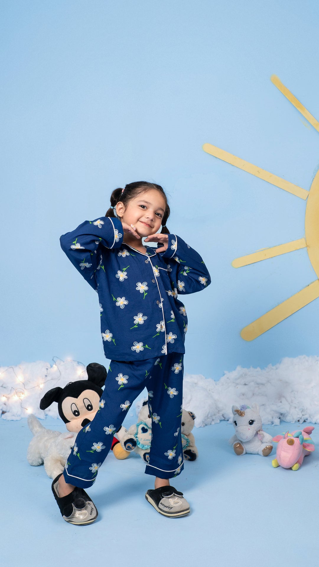 Sapphire Petals Kids PJ Set