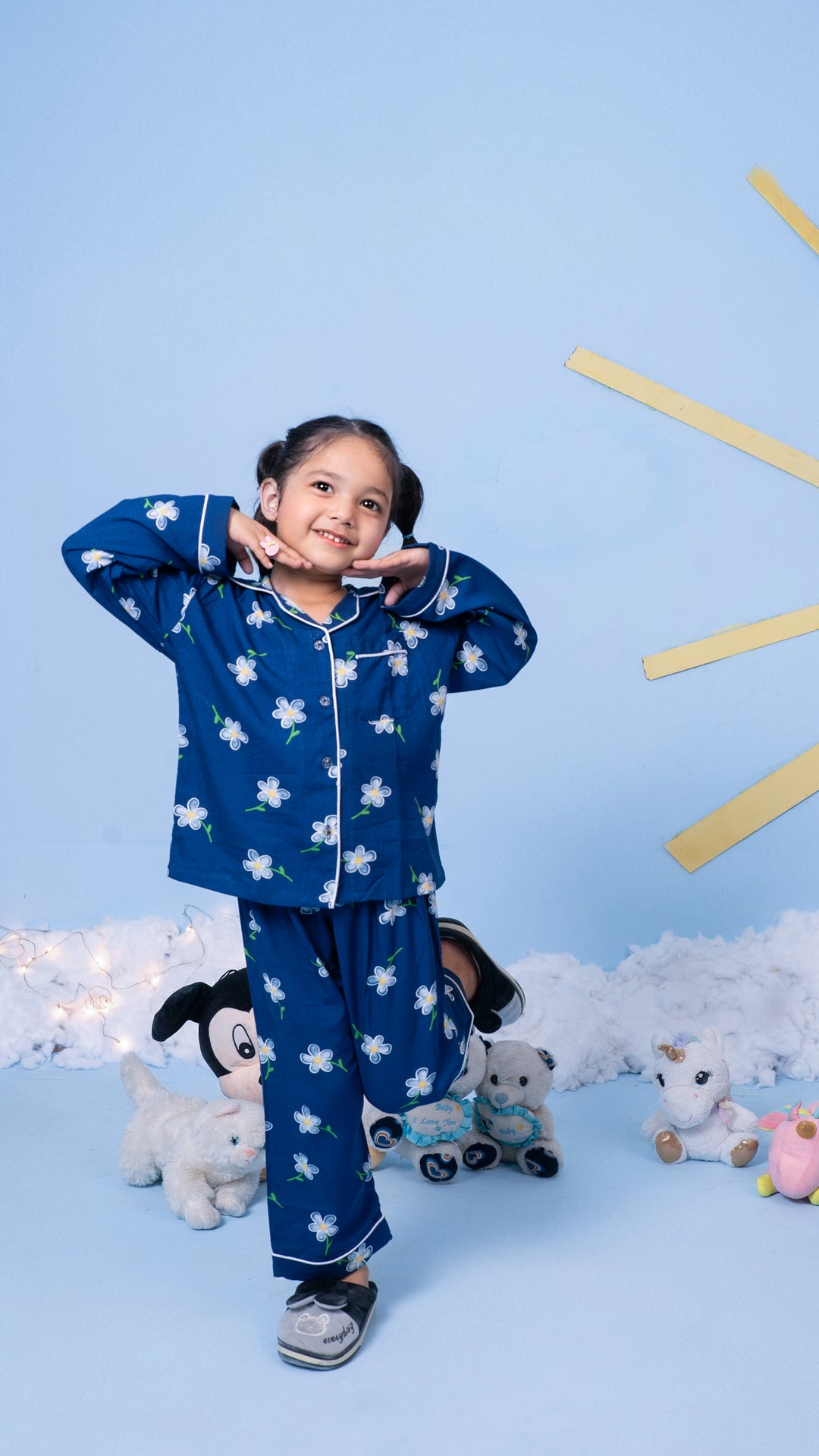 Sapphire Petals Kids PJ Set