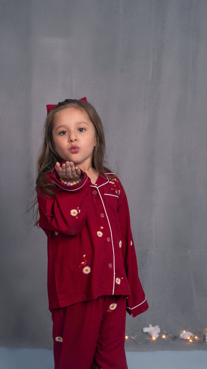 Crimson Daisy Kids PJ Set