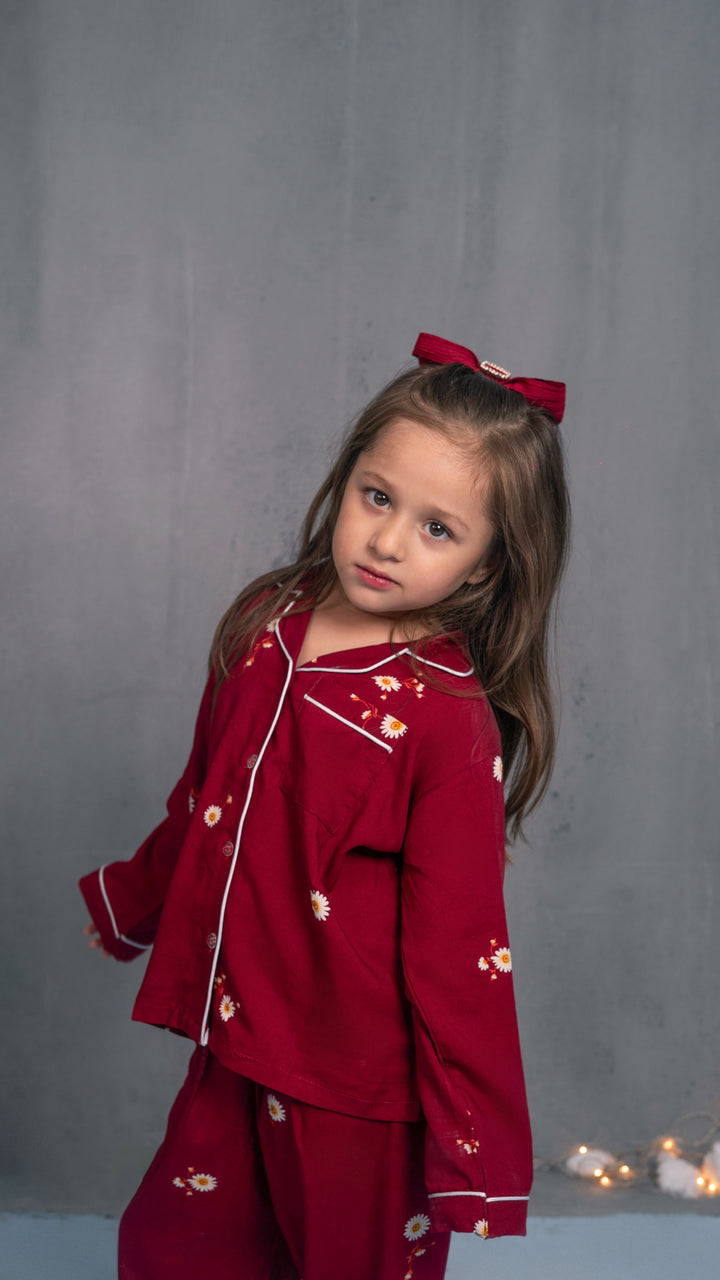 Crimson Daisy Kids PJ Set