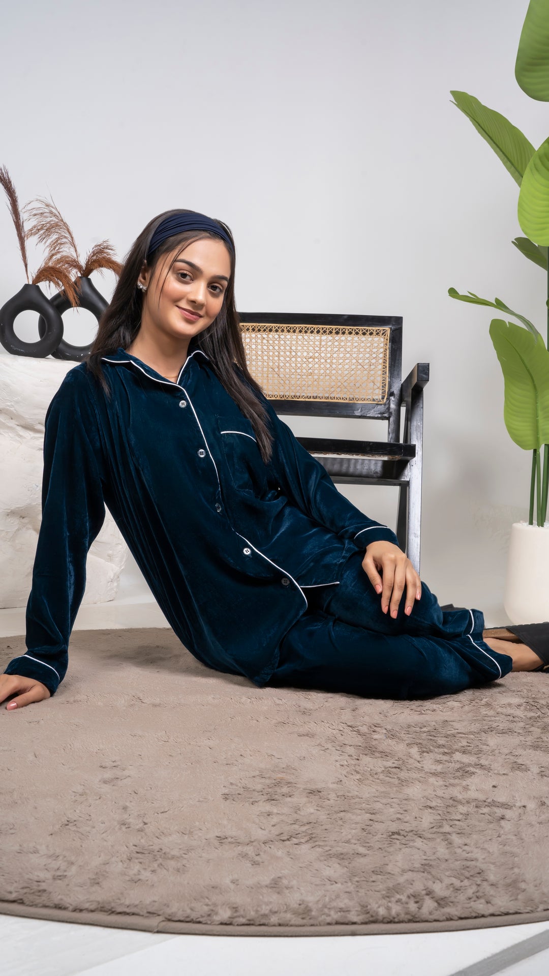 Teal Blue Premium Velvet PJ Set