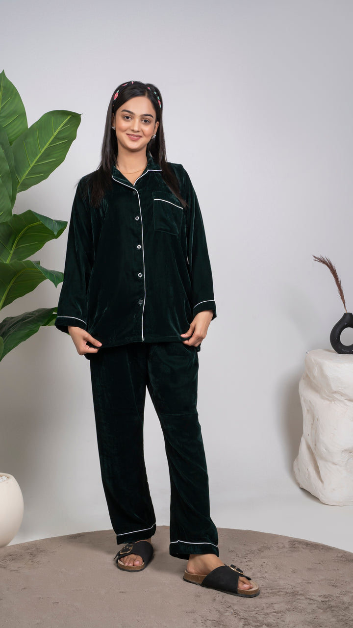 Green Premium Velvet PJ Set
