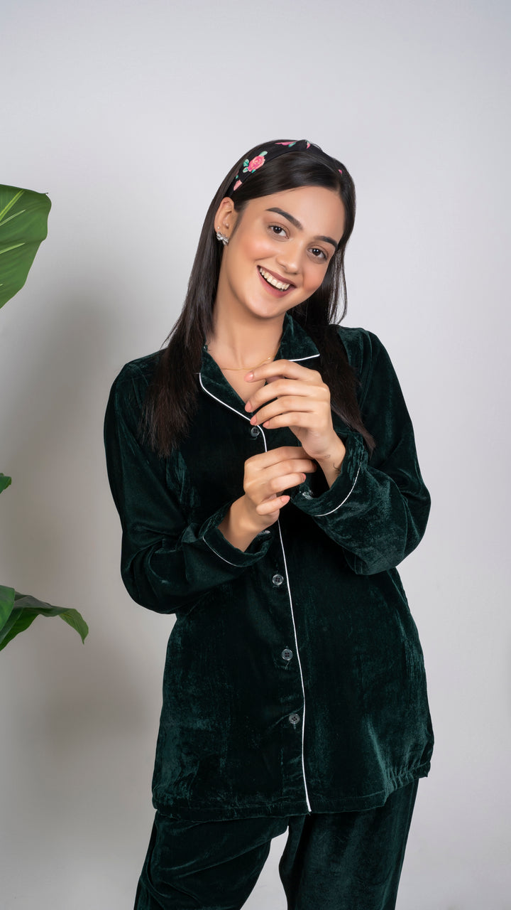 Green Premium Velvet PJ Set