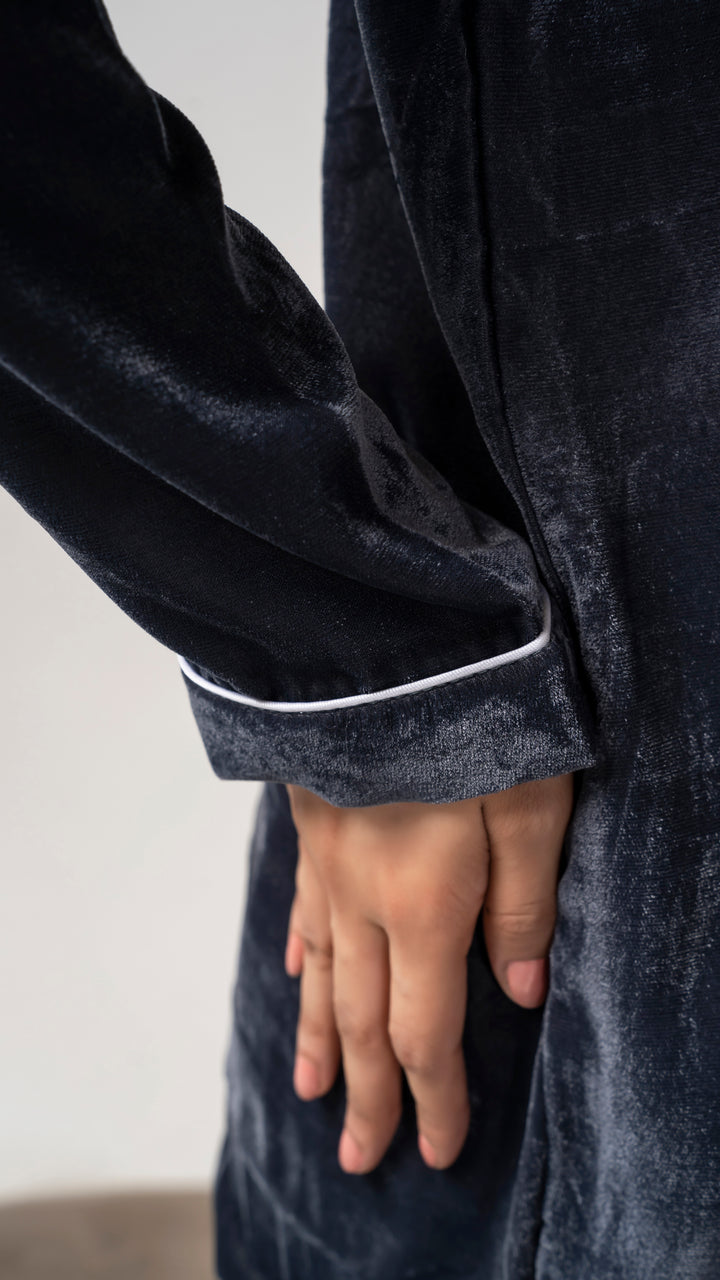 Charcoal Premium Velvet PJ Set