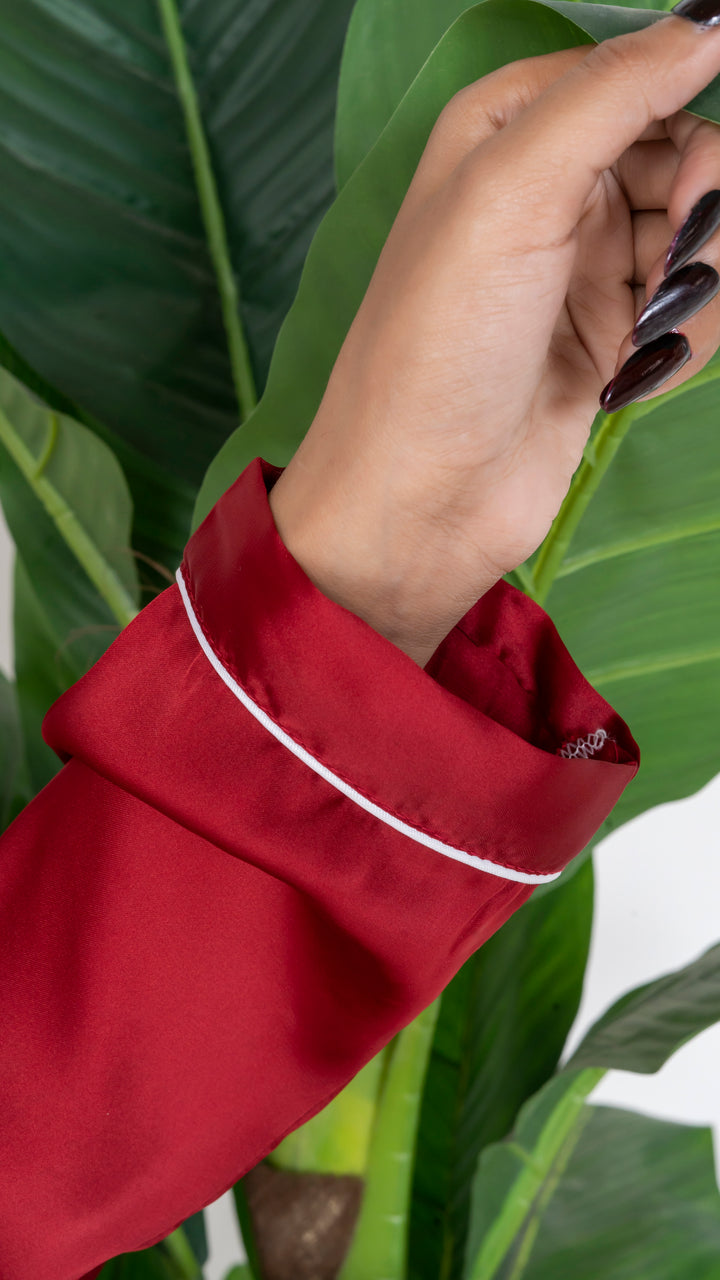 Red Silk PJ Set