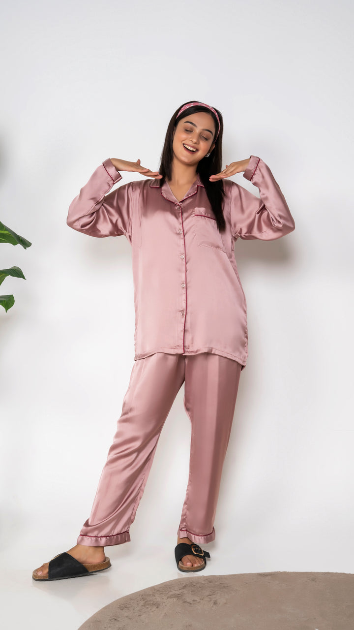 Rose Gold Silk PJ Set