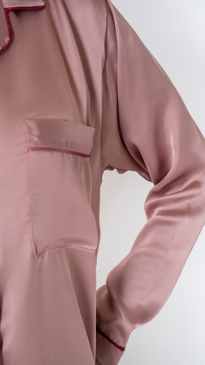 Rose Gold Silk PJ Set