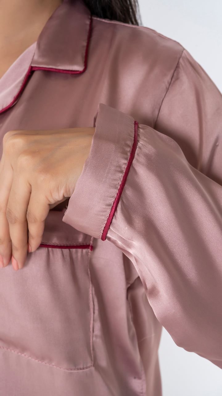 Rose Gold Silk PJ Set