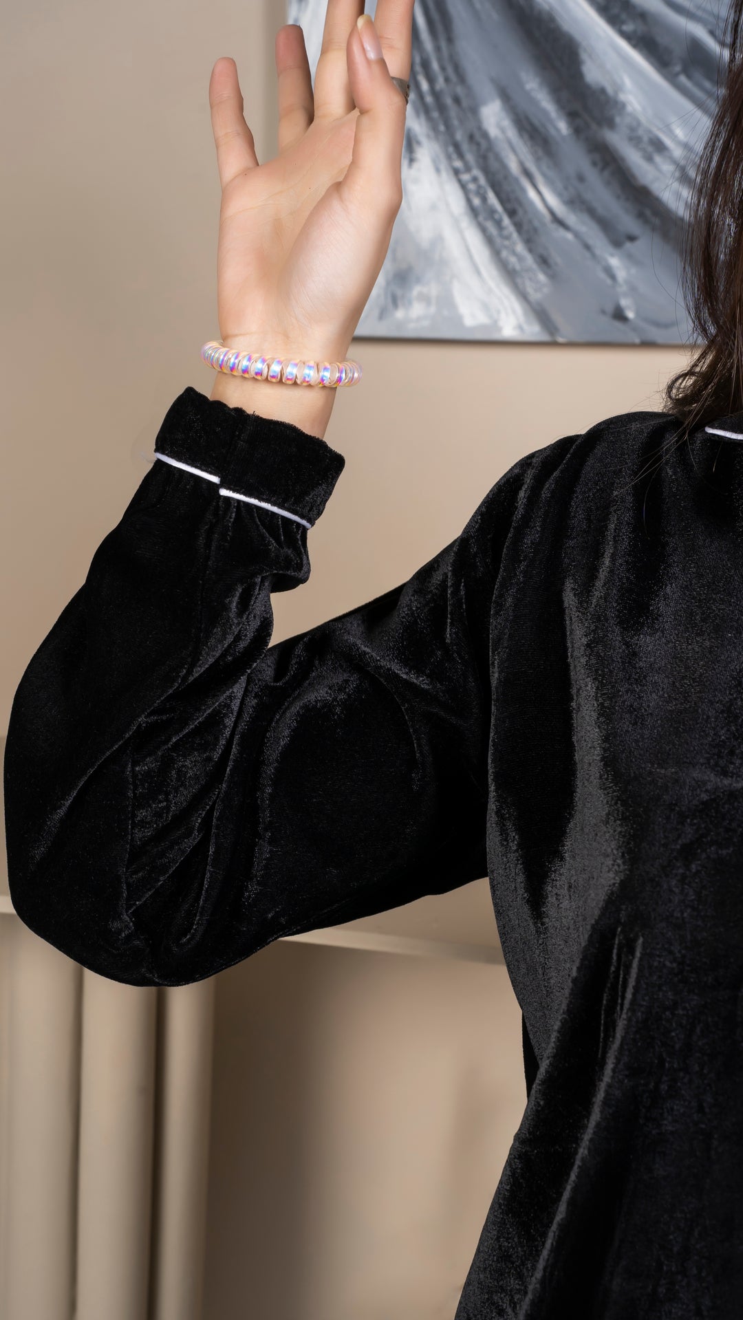 Black Premium Velvet PJ Set