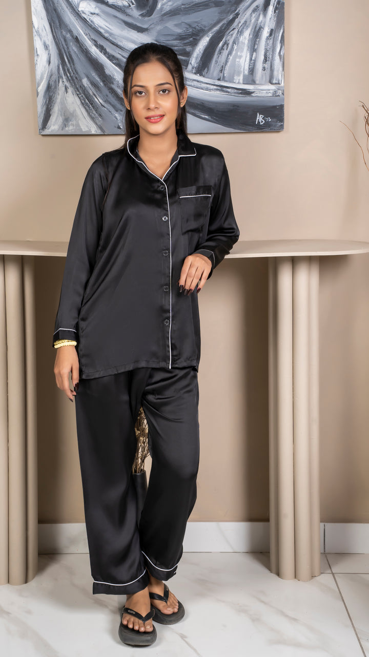 Black Silk PJ Set