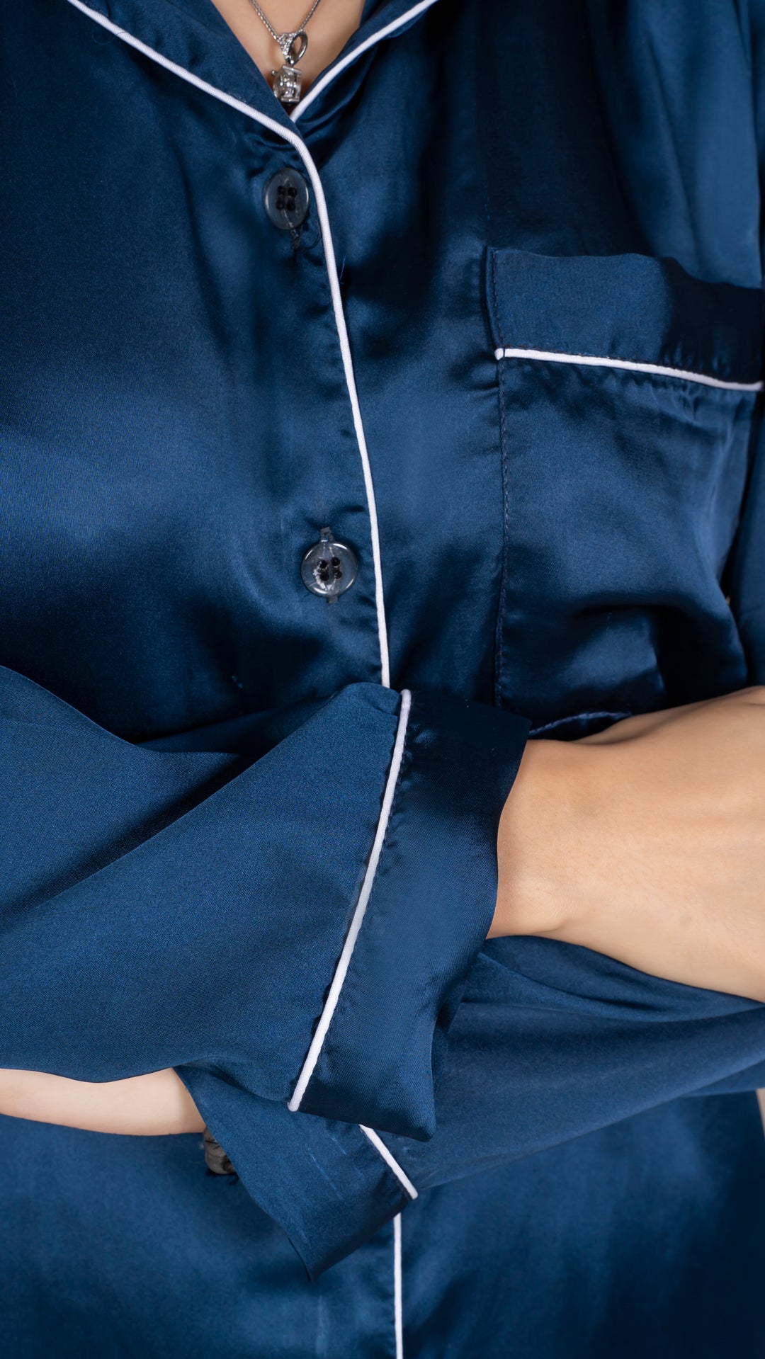 Teal Blue Silk PJ Set