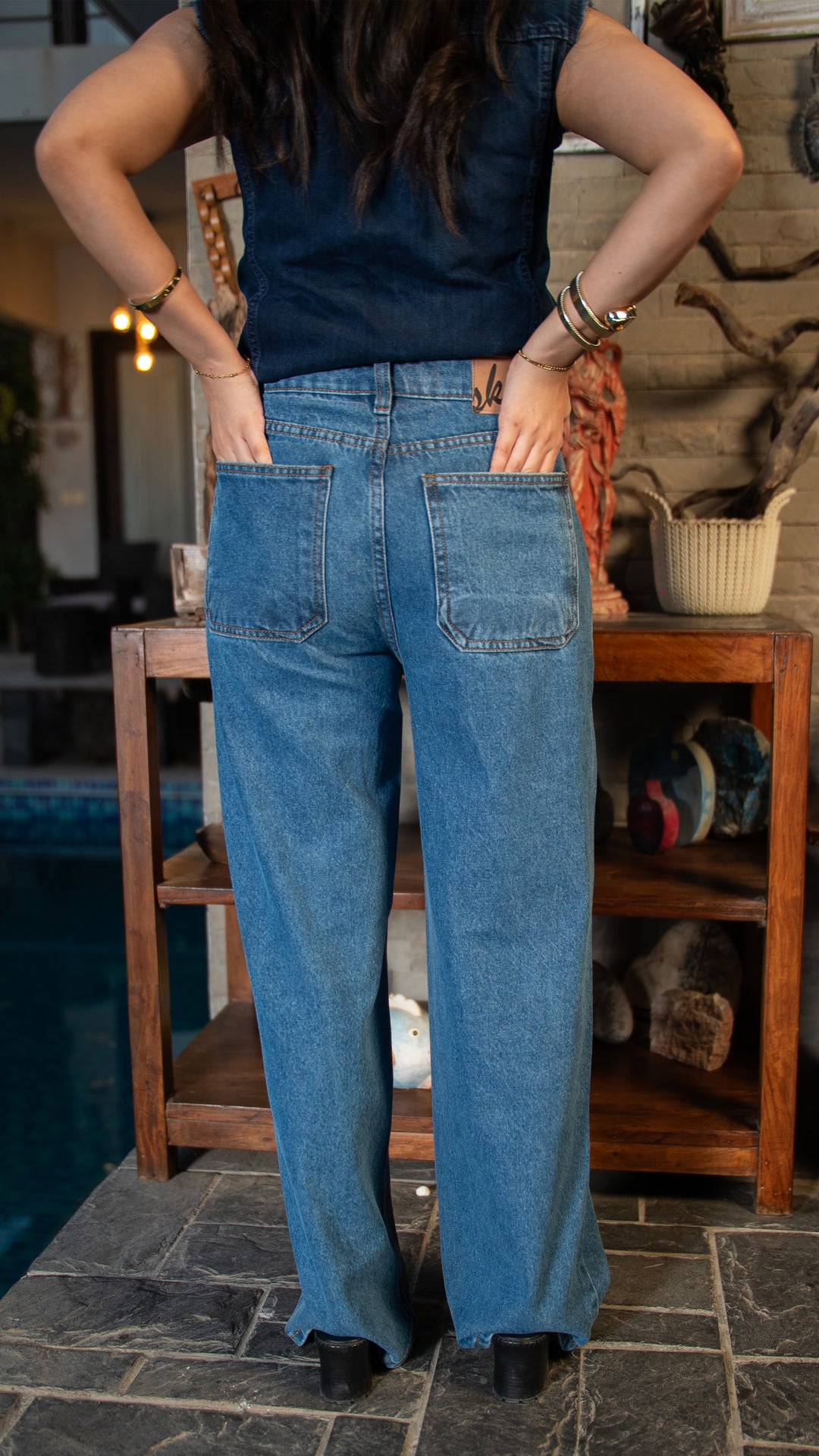 Mid Blue Edge Pocket Jeans