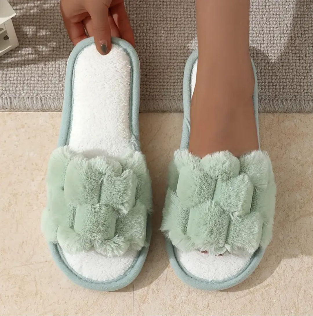 Green Fluffy Slides