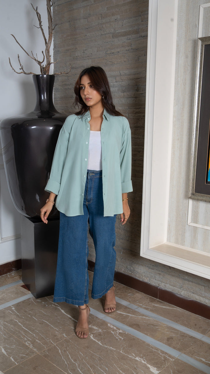 Bottle Green Oversized Shirt