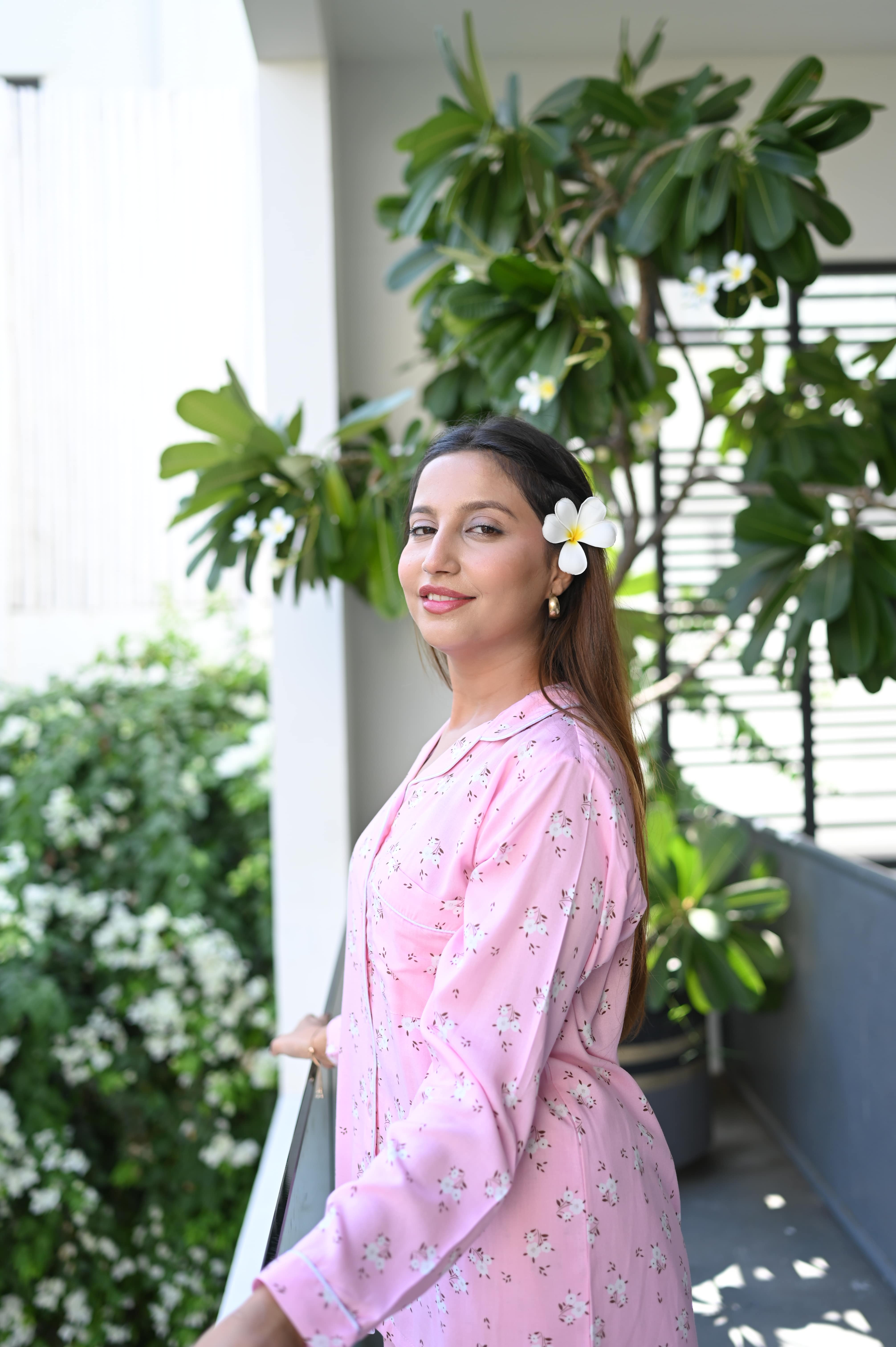 PINK TINY FLORA PJs